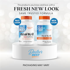 Close view of Doctor's Best Real Krill capsules suitable for daily use.
