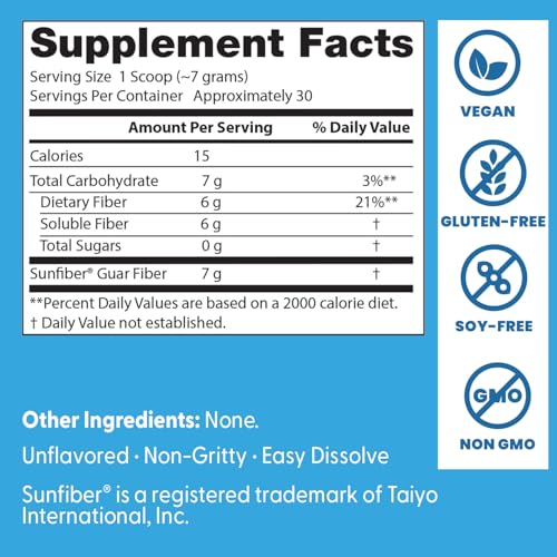 Serving scoop of Doctor's Best Sunfiber powder ready to mix into beverage