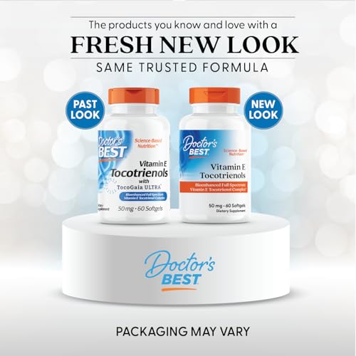 Doctor's Best Tocotrienols softgels closeup emphasizing easy daily intake.