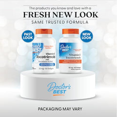 Doctor's Best Tocotrienols softgels closeup emphasizing easy daily intake.
