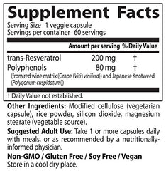 Doctors Best Trans-Resveratrol 200 capsules showing vegan capsule format