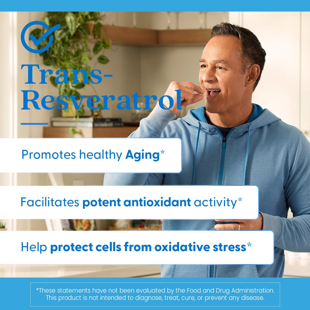 Doctor's Best Trans-Resveratrol product packaging conveys quality and convenience