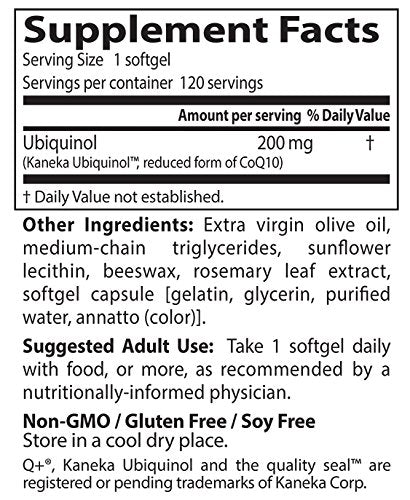 Close-up of Doctors Best Ubiquinol capsules in the bottle