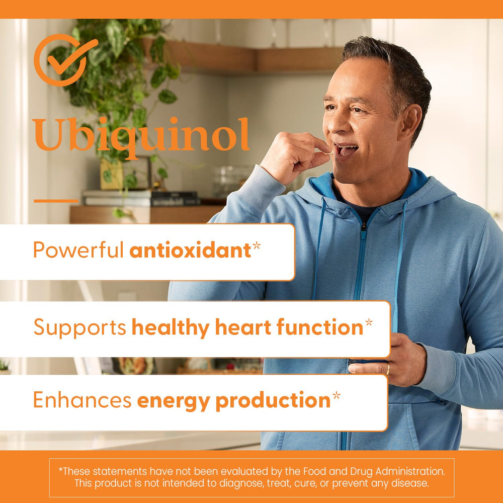 Doctor's Best ubiquinol softgels arranged for convenient daily use.