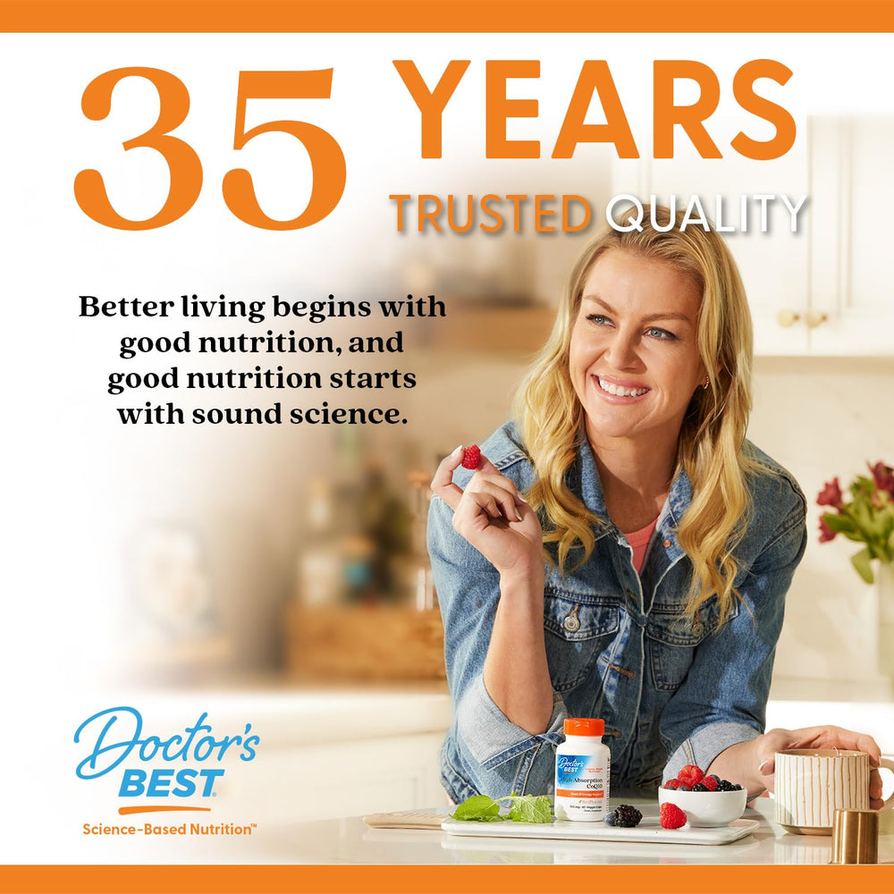 Doctor's BEST Ubiquinol supplement scene for daily vitality.