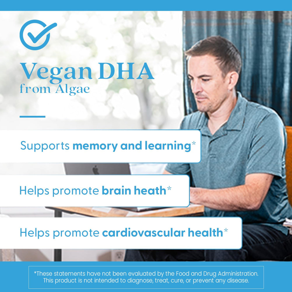 Doctors Best Vegan DHA algae softgels jar contents visible for easy dosing.