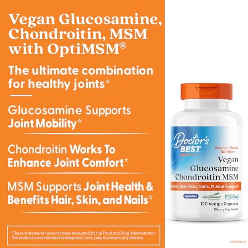 Capsules of Doctor's Best GCMSM for easy vegan supplementation.