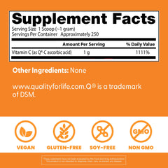 Doctors Best Vitamin C Powder label closeup; premium Scotland-sourced quality.