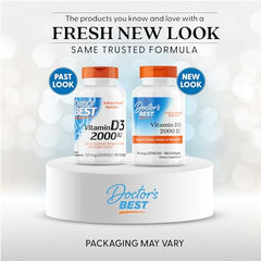 Doctor's Best Vitamin D3 2000 IU softgels pack supports daily immune and bone health