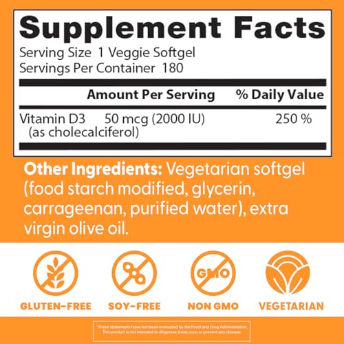 Softgels of Doctor's Best Vitamin D3 2000 IU for easy daily use.