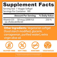 Softgels of Doctor's Best Vitamin D3 2000 IU for easy daily use.