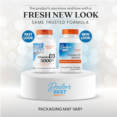 Doctor's Best Vitamin D3 capsules ready for daily use supporting calcium absorption