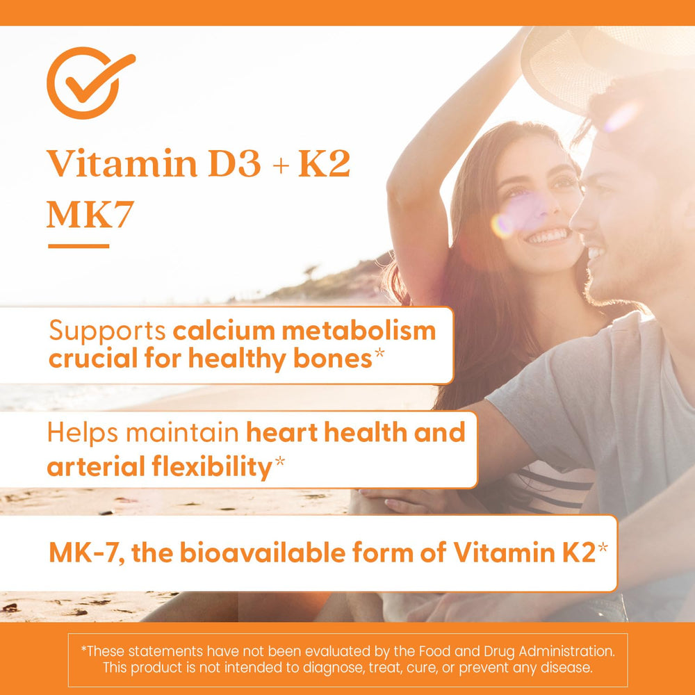 Doctor's Best Vitamin D3 + K2 supports overall wellness potential.