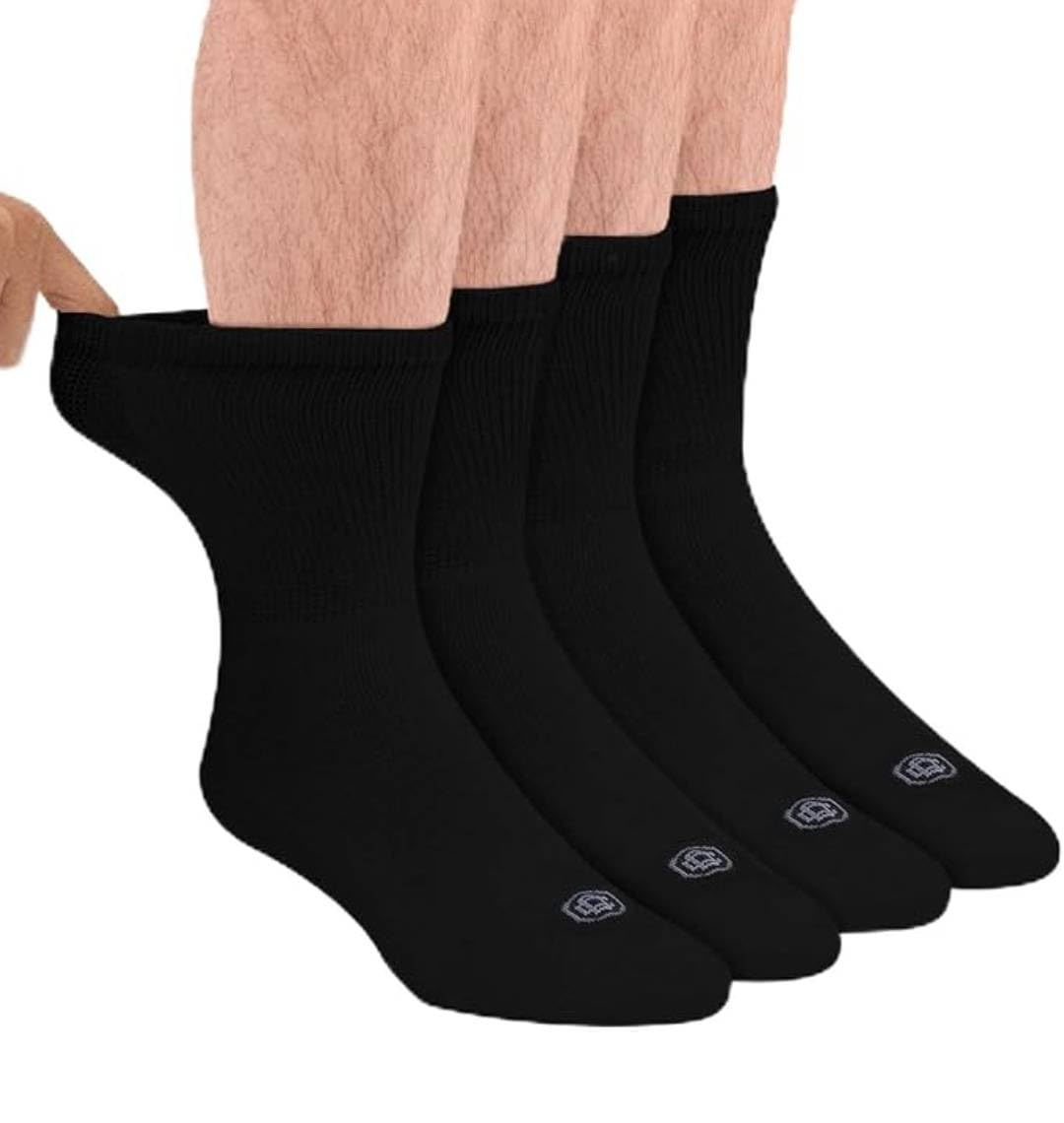 Doctor's Choice Diabetic Socks for Men, crew length on foot delivering all-day comfort.