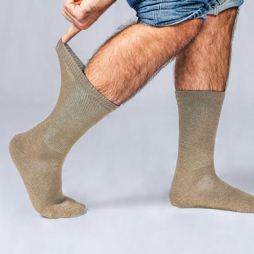 Doctor's Choice diabetic socks for men with non-binding top to reduce calf pressure.