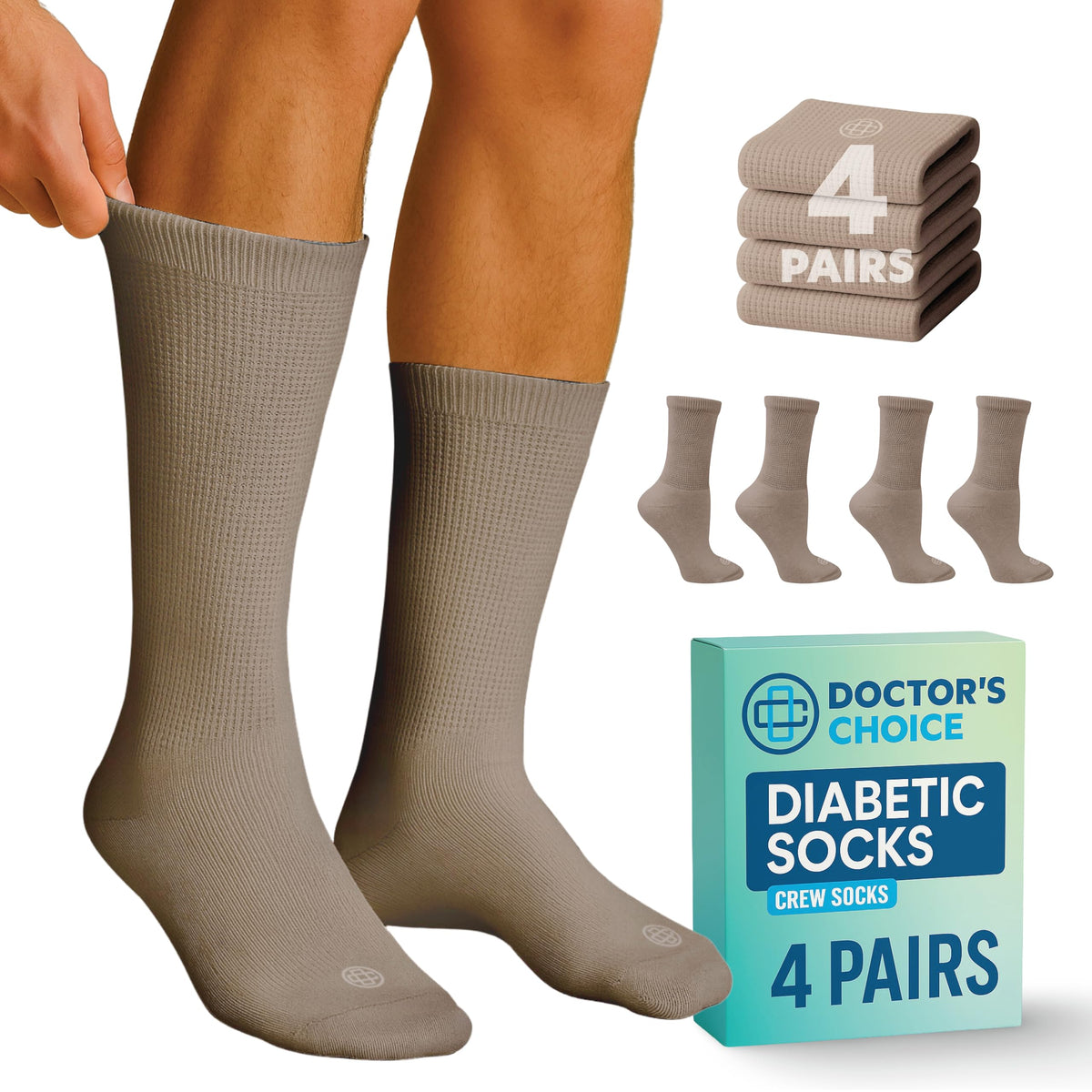 Doctor's Choice diabetic socks for men with seamless toe for blister-free comfort.