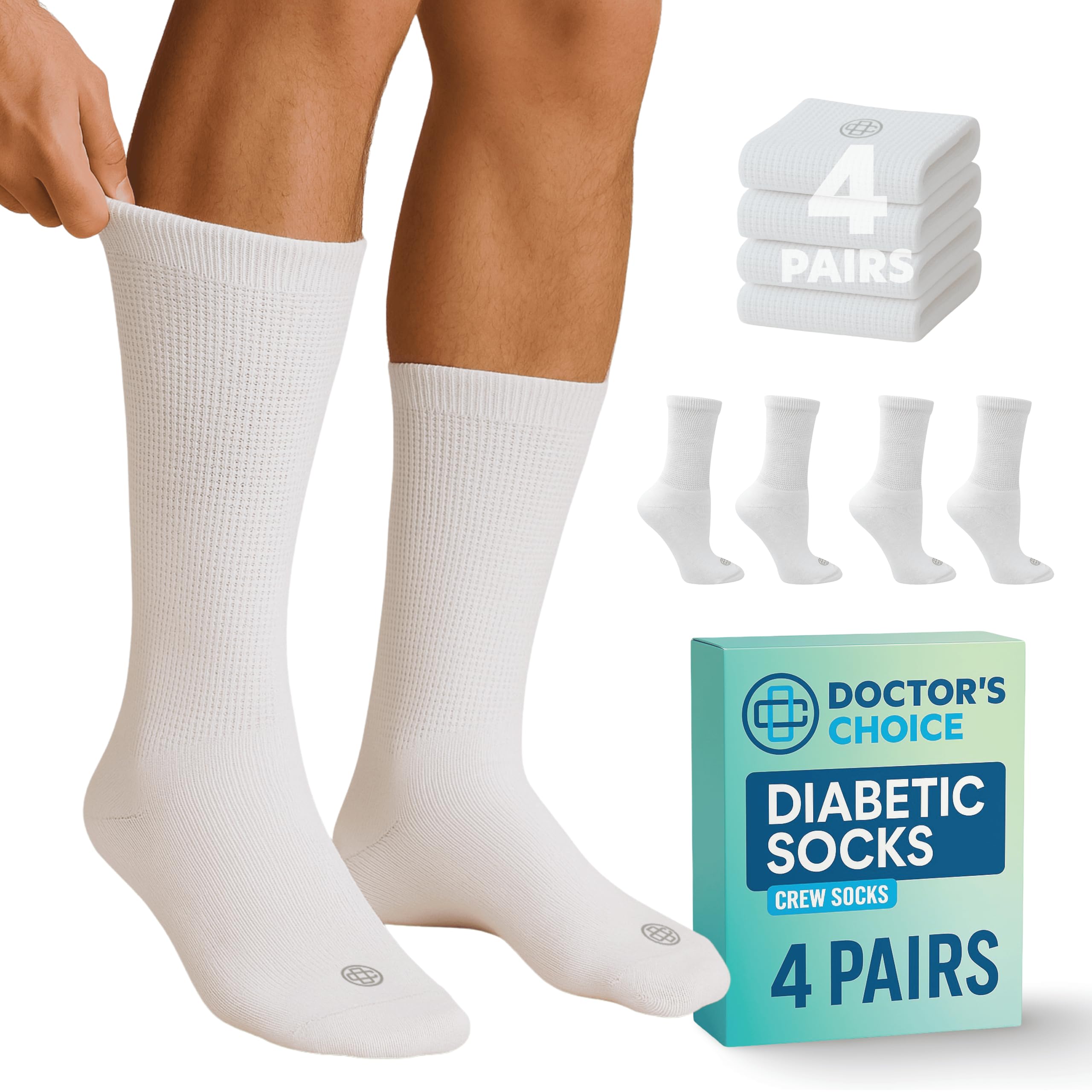 Doctor's Choice diabetic socks for men with seamless toe for blister-free wear and daily comfort.