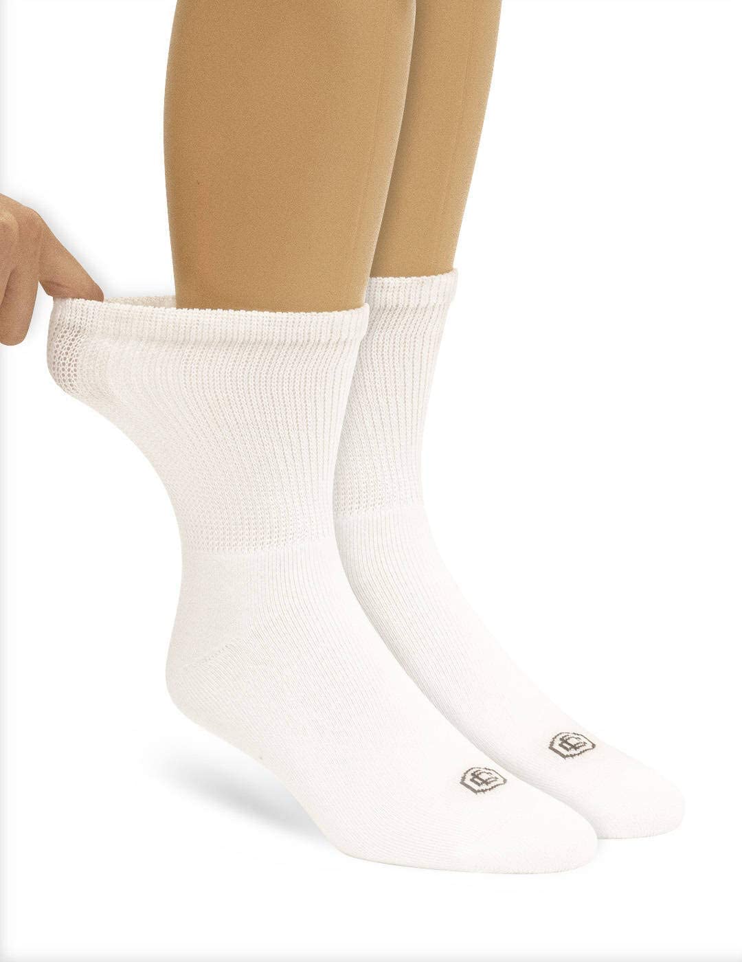 Doctor's Choice 4-pack diabetic socks offer cushioned comfort for swollen feet.