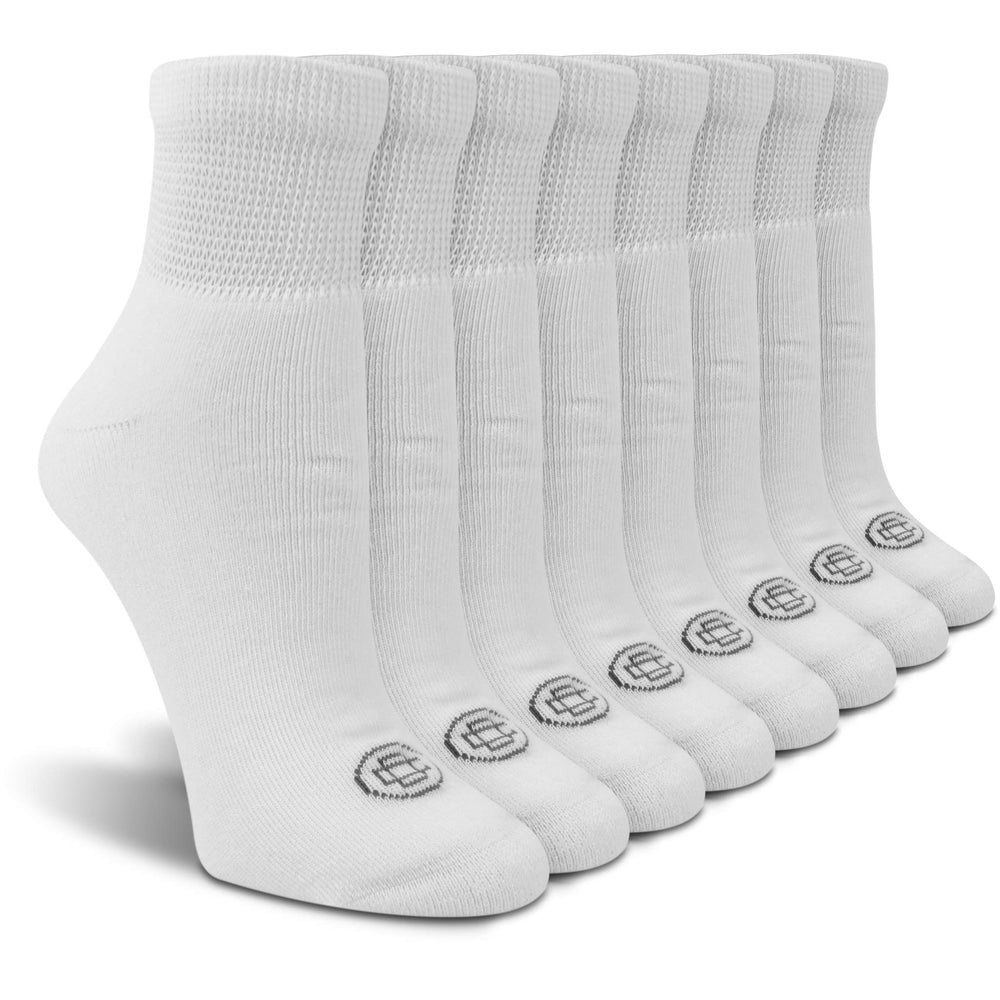 Doctor's Choice diabetic socks for women in white pack offer comfort and full cushioning for all-day wear.