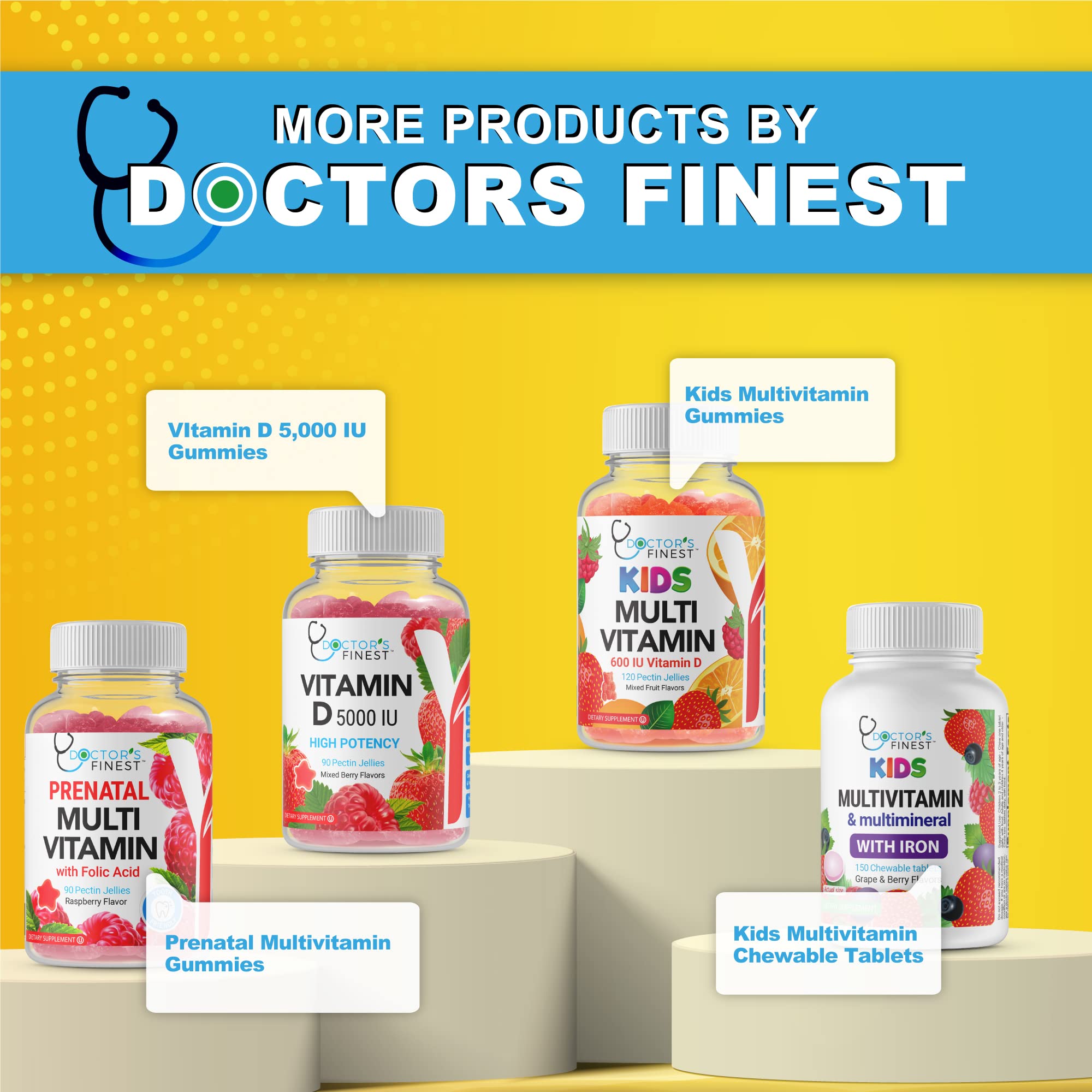 Doctors Orders kids packaging bottle, sturdy jar for easy access and travel