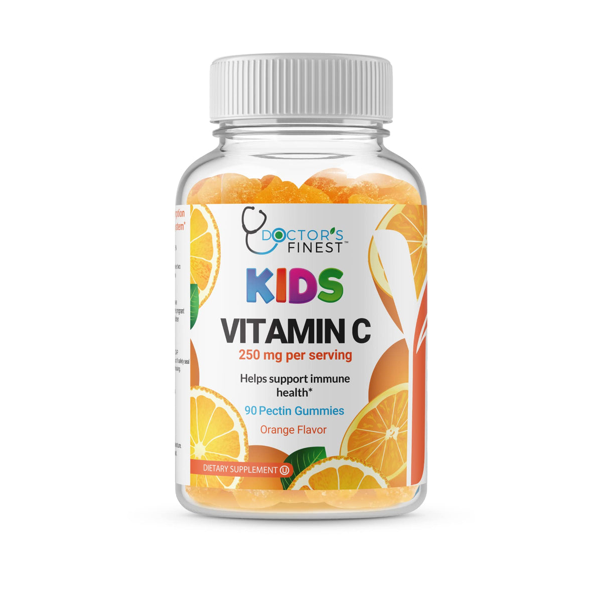 Doctors Orders kids vitamin C orange jar, convenient daily immune wellness support for on-the-go families