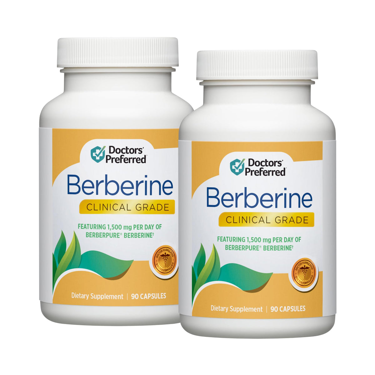 DOCTORS' PREFERRED Berberine Clinical Grade daily-dose bottle for easy daily use