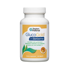 DOCTORS' PREFERRED GlucoGold bottle front view for daily supplement routine.