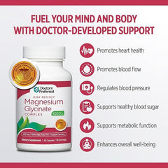 DOCTORS' PREFERRED bottle with glass of water for easy intake