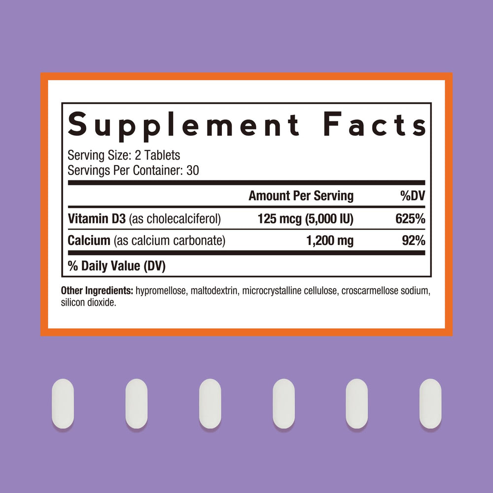 Doctor's Recipes calcium 1200mg tablets close-up highlighting daily supplement