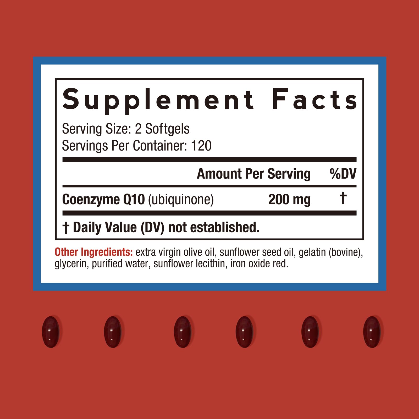 Doctor's Recipes CoQ10 olive-oil softgels close-up highlighting enhanced absorption