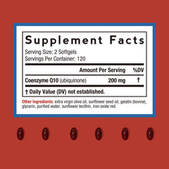 Doctor's Recipes CoQ10 olive-oil softgels close-up highlighting enhanced absorption