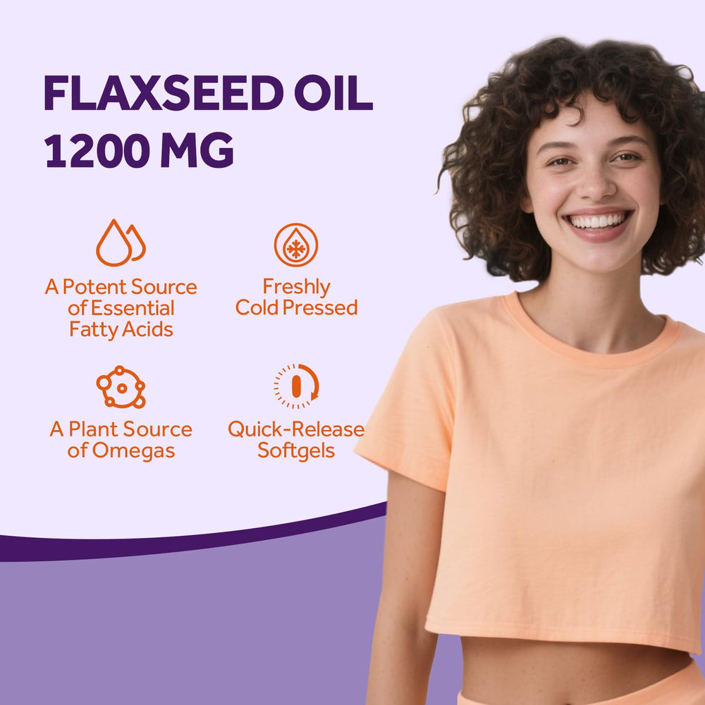 Doctor's Recipes flaxseed oil packaging displays USA GMP facility badge