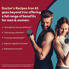 Doctor's Recipes packaging box and bottle highlight vegan, non-GMO formula.