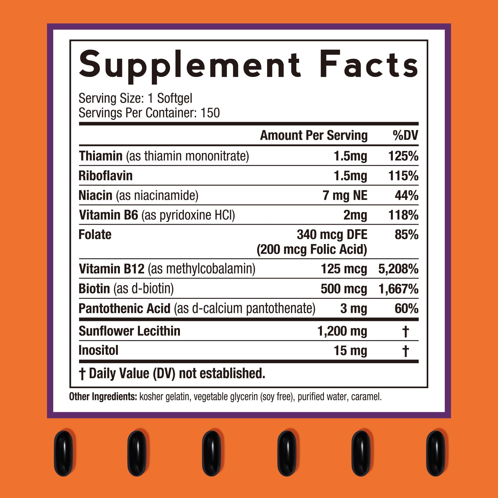 Doctor's Recipes Sunflower Lecithin softgels arranged for easy daily use.