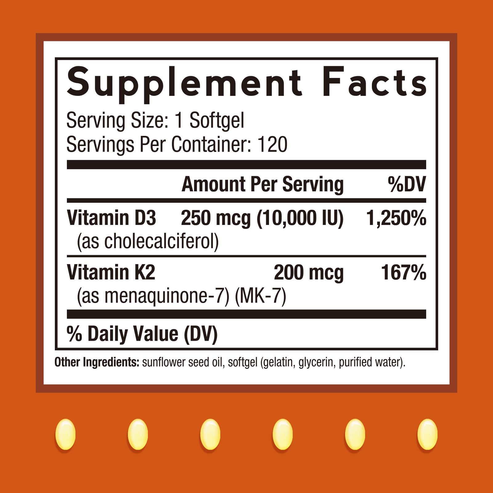 Doctor's Recipes Vitamin D3 K2 label close-up shows MK-7 potency.