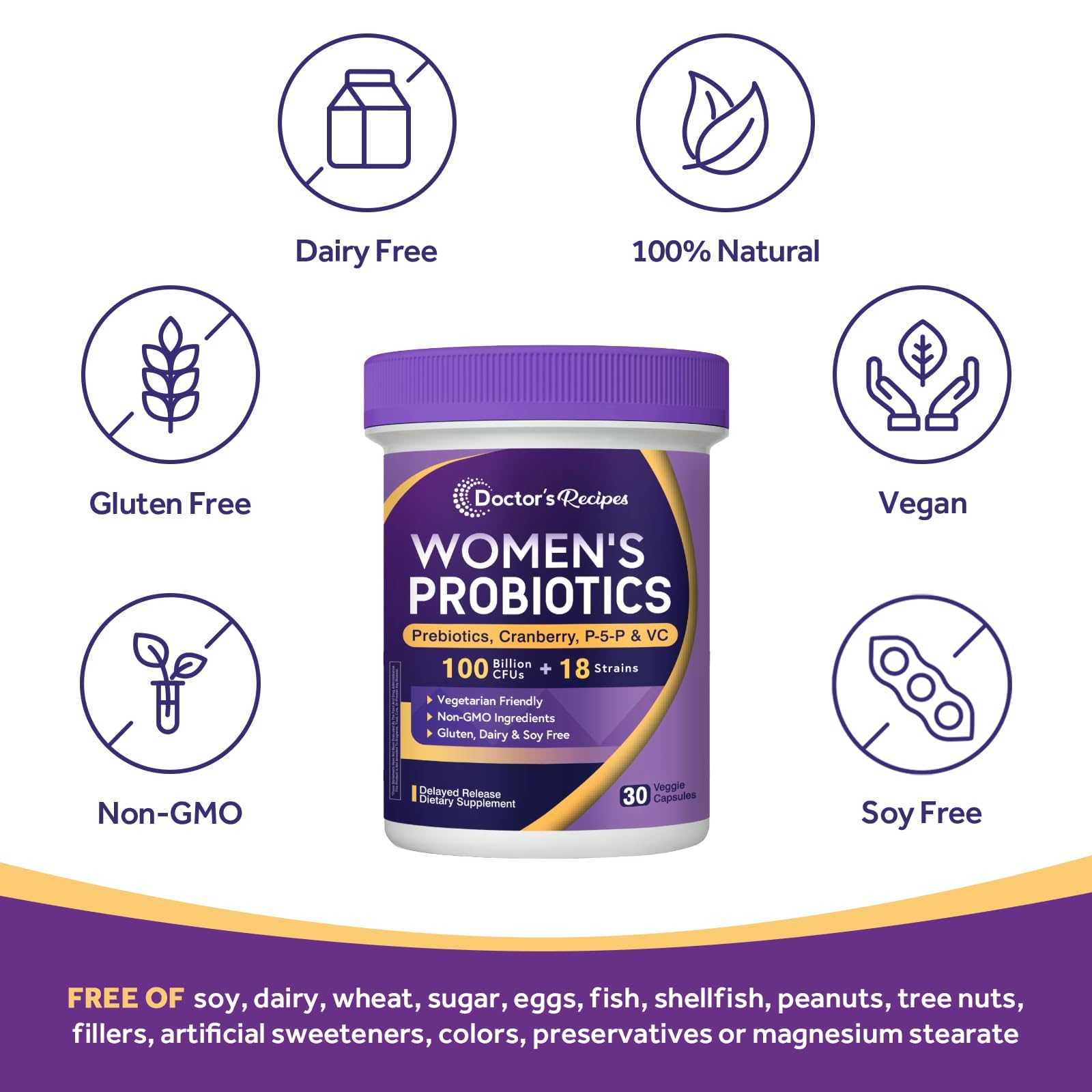 Doctor's Recipes capsules with vitamins B6 and C for daily wellness.