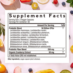 Doctor's Recipes Women's Probiotic bottle back with delayed-release information