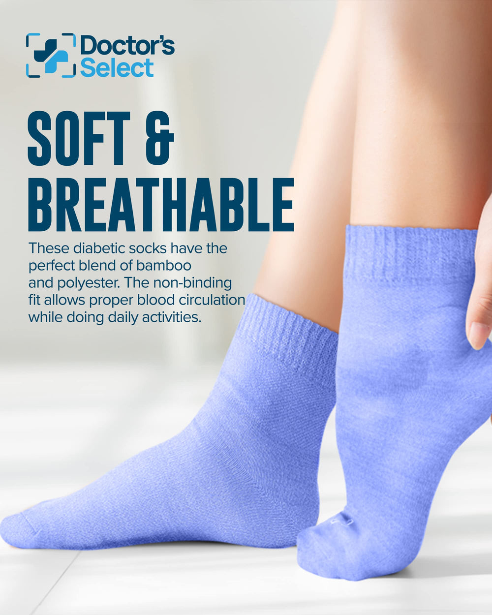Doctor's Select ankle diabetic socks ideal for walking, running, or daily wear