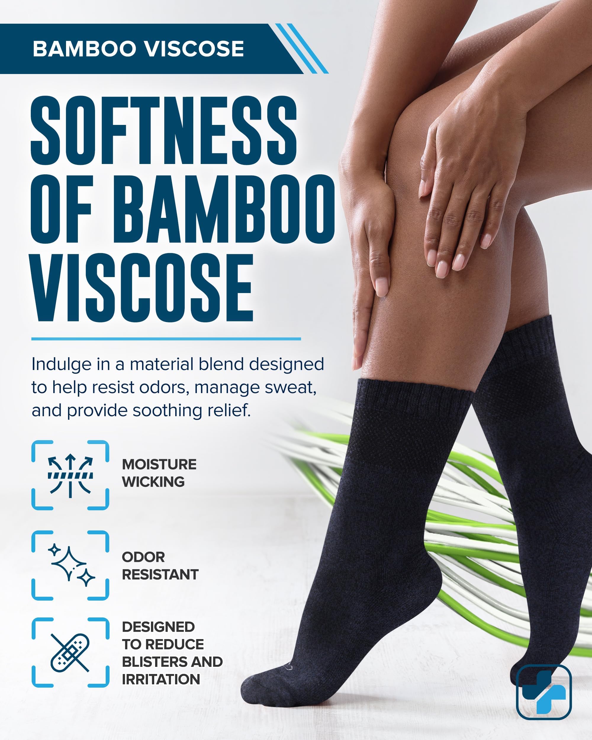 Doctors Select bamboo fiber socks for women, all-day dryness and cooling for active feet
