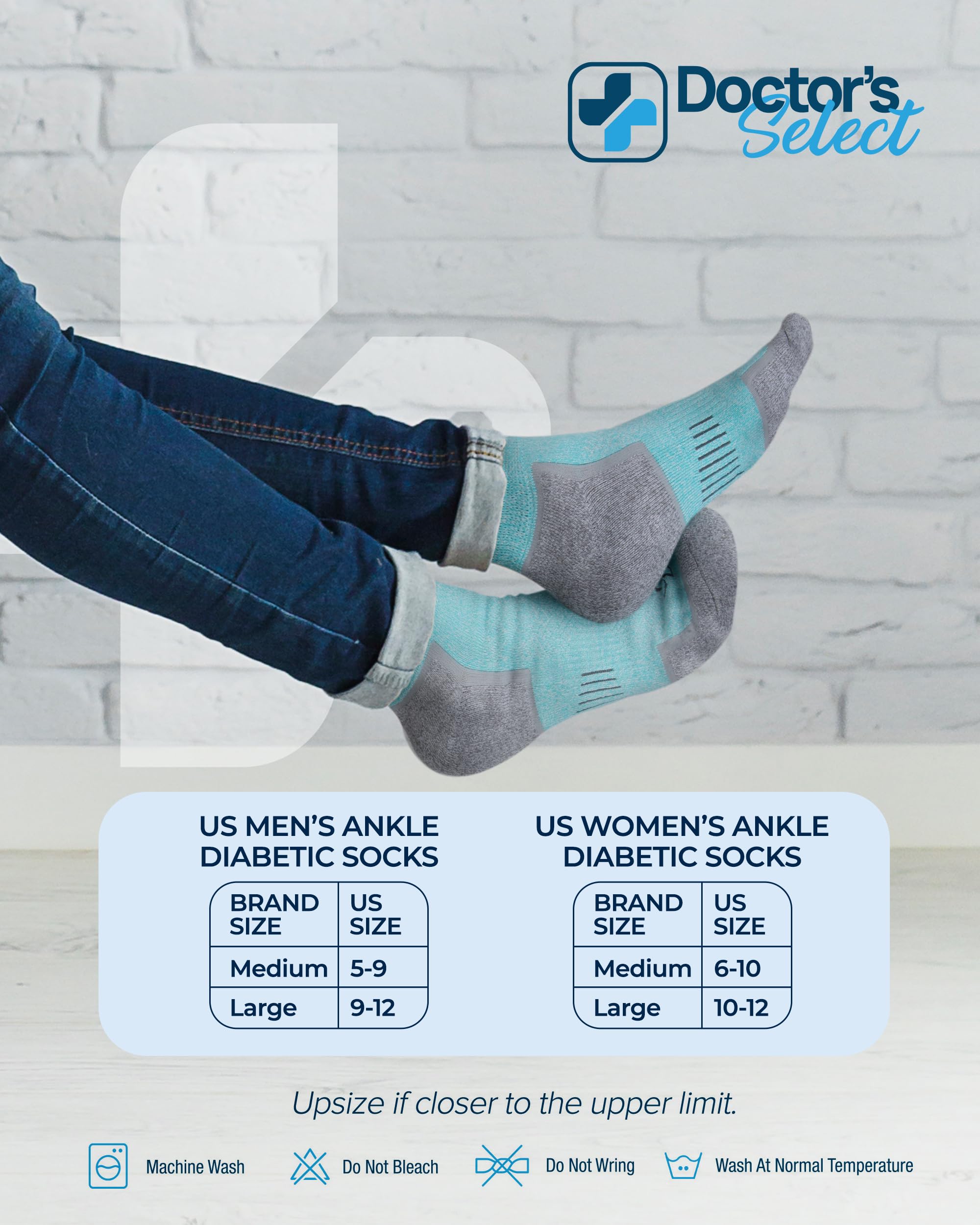 Doctor's Select breathable bamboo socks offer soft, seamless wear