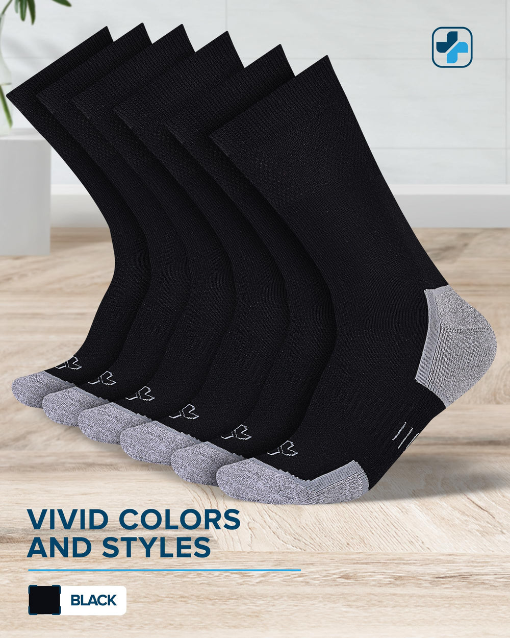 Doctor's Select colorful diabetic socks maintain vibrant hues after washes.