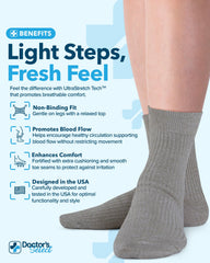 Doctor's Select cuff detail shows ultra-stretch top for gentle, secure fit