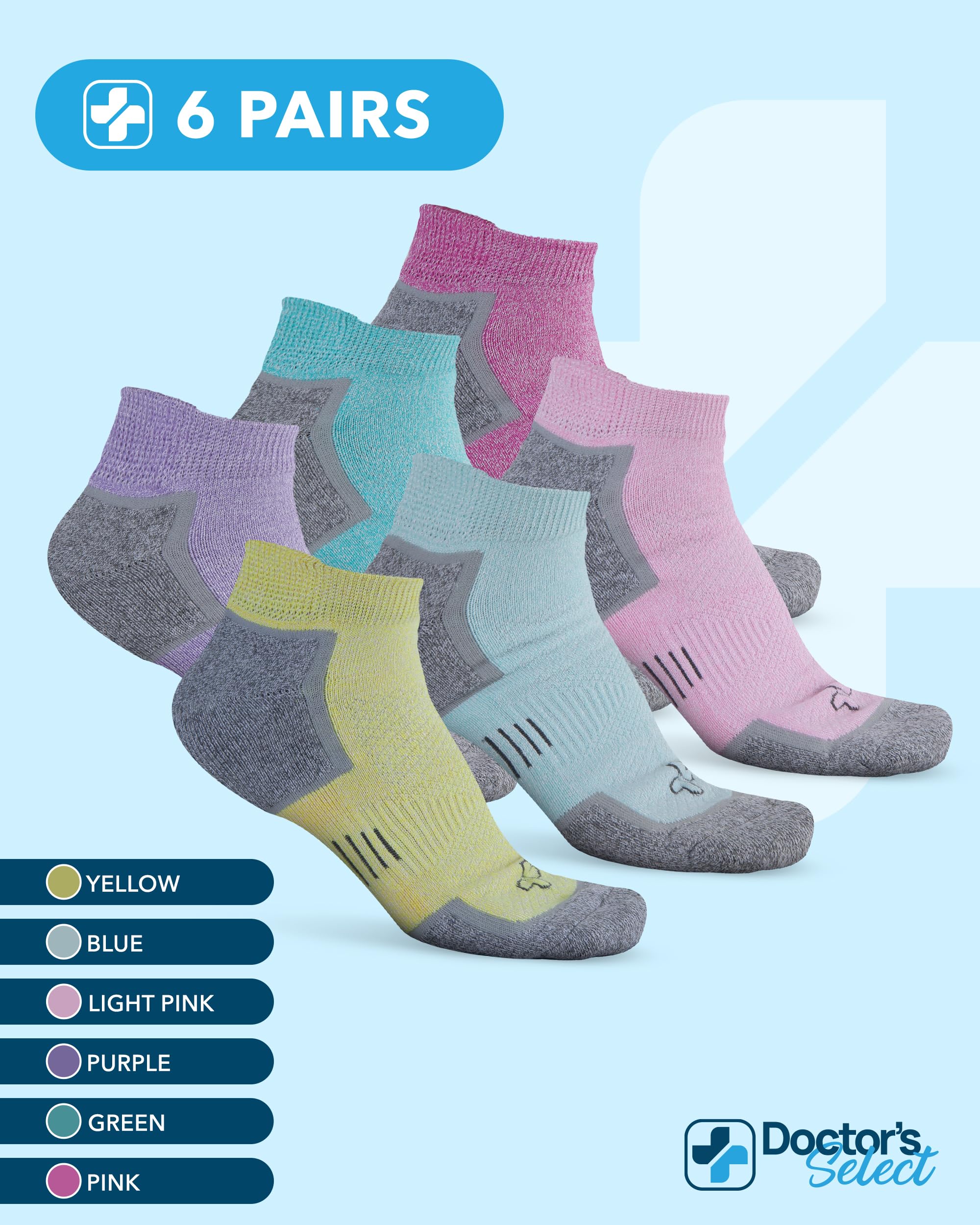 Six-pair pack for versatile daily wear and travel with Doctor's Select