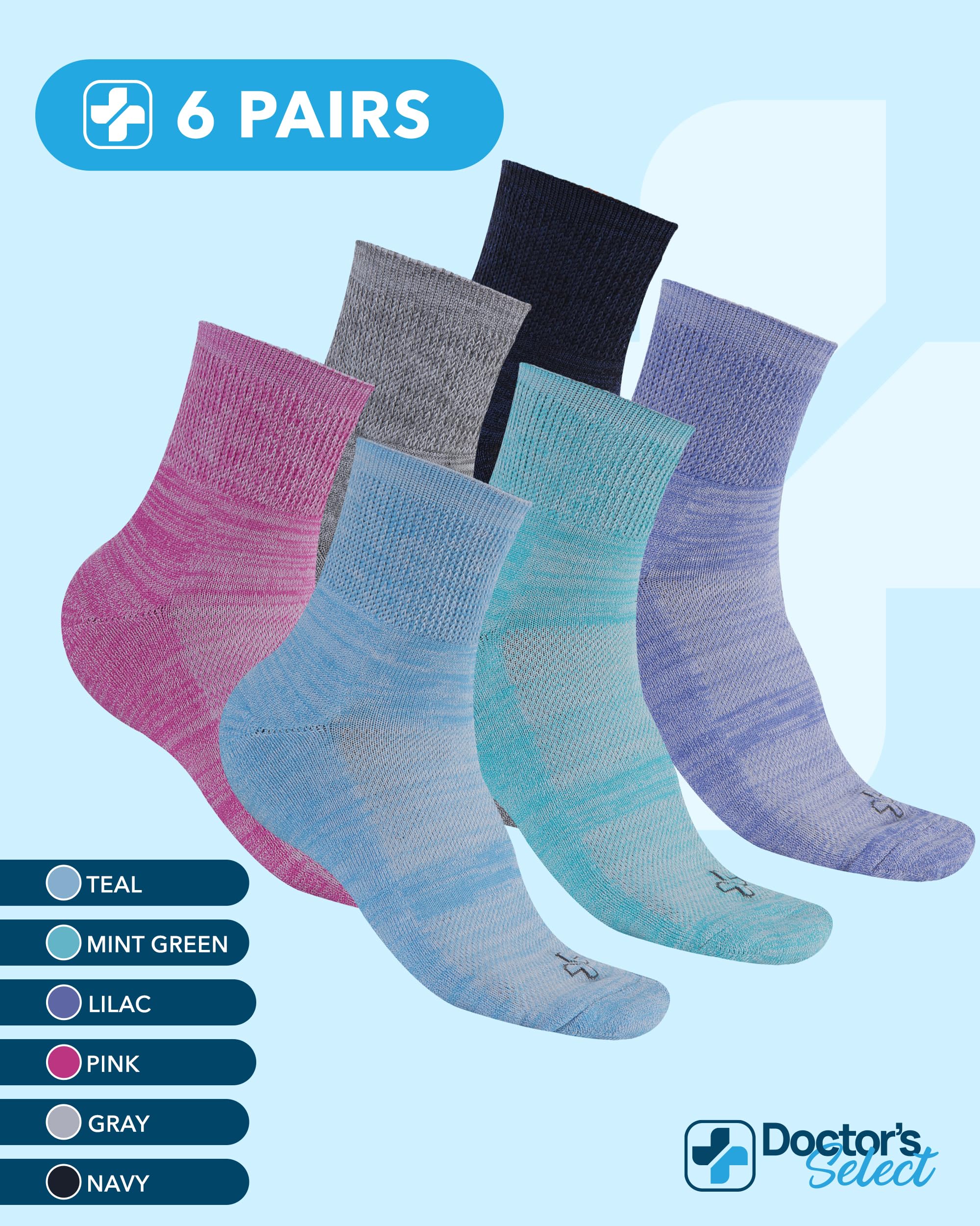 Doctors Select bamboo viscose diabetic socks are durable and machine washable for everyday use