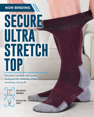 Doctor's Select bamboo viscose diabetic socks maroon pair designed for moisture management and day-long softness.