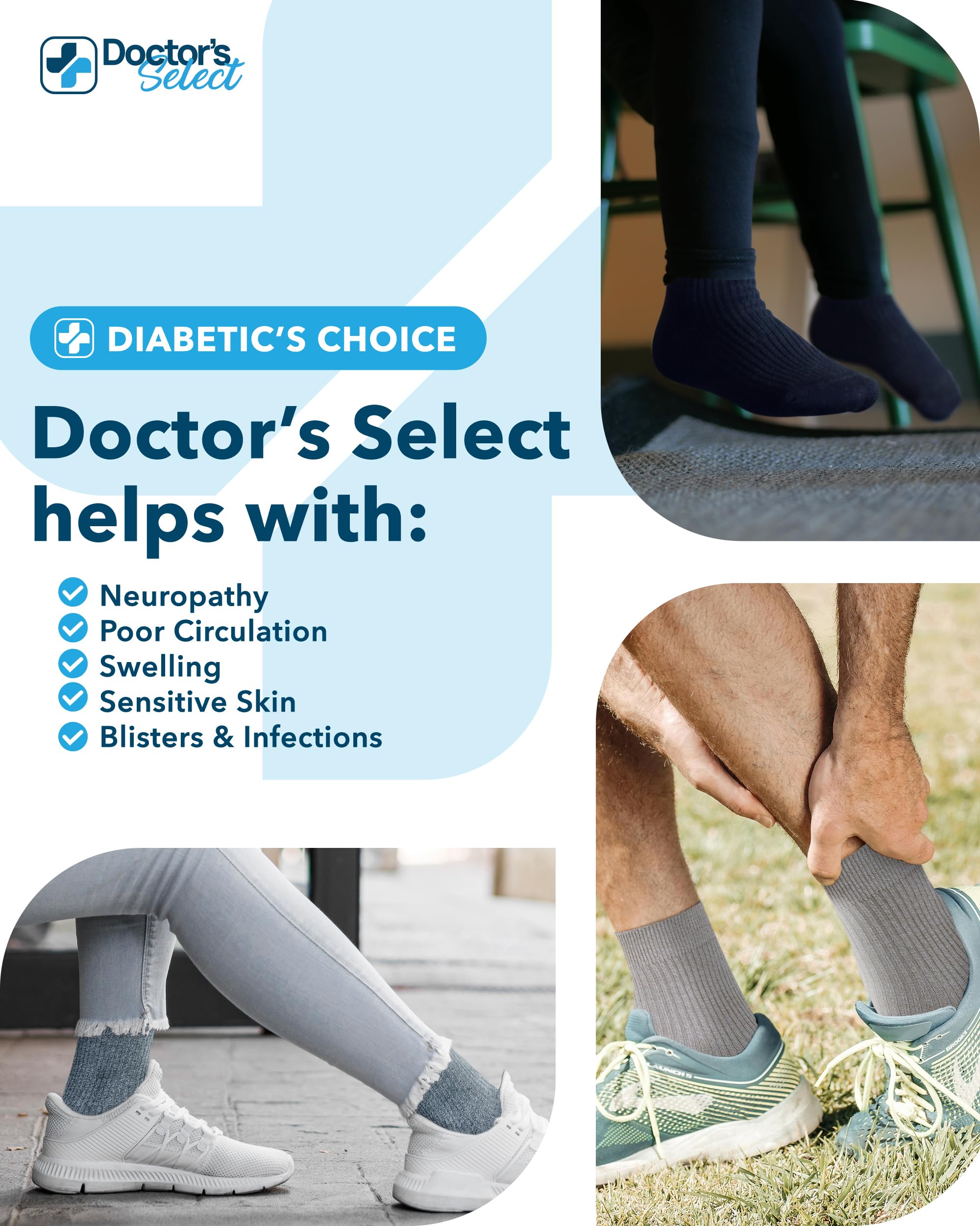 Doctor's Select moisture-wicking bamboo keeps feet dry and comfortable