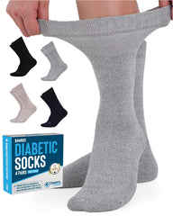 Doctors Select bamboo viscose diabetic socks for women, 4 pairs, breathable comfort for all-day wear