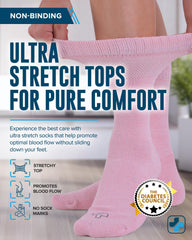 Doctor's Select bamboo viscose diabetic socks close-up knit shows soft, supportive fabric.