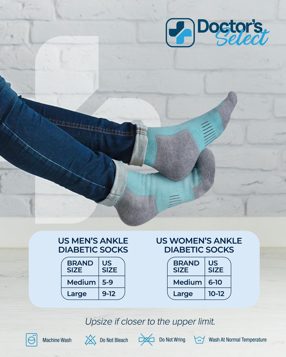 Doctor's Select yellow bamboo socks offer durable, non-binding daily wear
