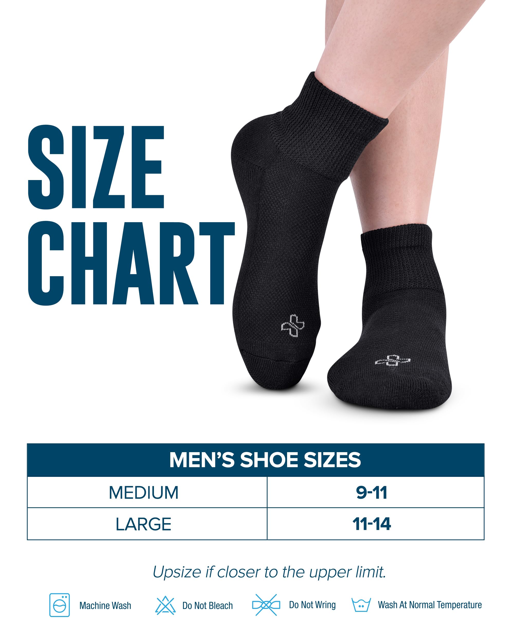 Calcetines diabéticos Doctor's Select para hombres, empaque de 4 pares, práctico para guardar.